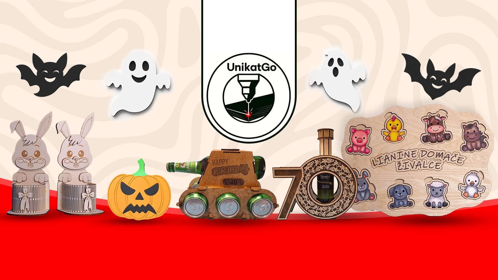 UnikatGo izdelki - lasersko graviranje na les, akril, tekstil UnikatGo izdelki - unikatna darila z laserskim graviranjem na les, akril, tekstil